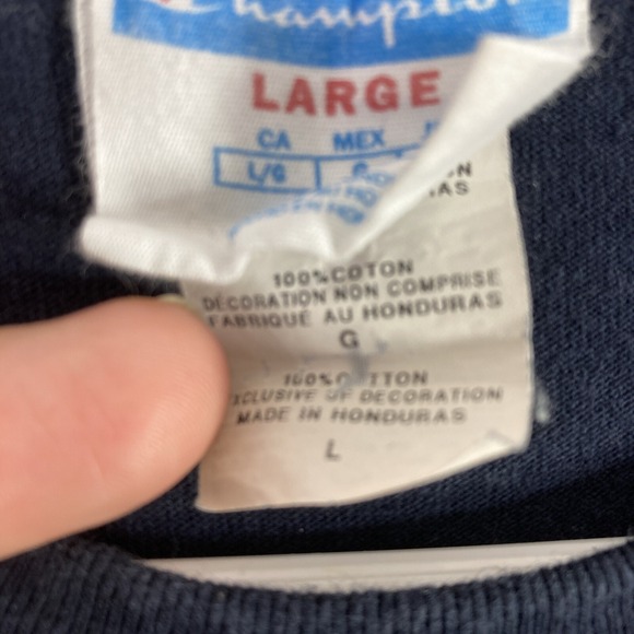 Champion Shirt Adult Large Black Embroidered Logo Sports Casual Outdoors SS Tee - Picture 8 of 13